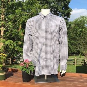Wrangler Authentics Mens L Long Sleeve Button Up Shirt L Gray Black Checks
